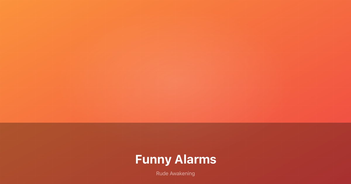 A person laughing while reaching for their phone alarm on a nightstand
