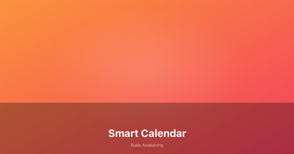 A smartphone showing a smart alarm synced with calendar events for the next morning