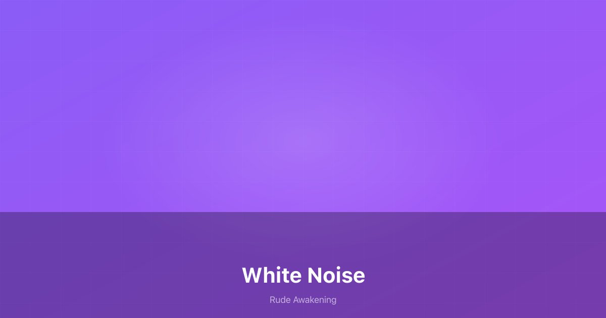A white noise waveform visualization on a dark screen in a dimly lit bedroom